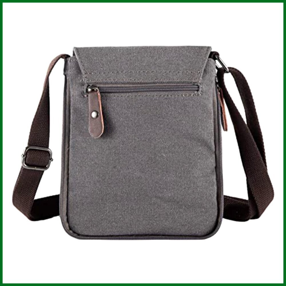 Vintage Canvas Messenger Crossbody Bag Adjustable Shoulder Strap - Picture 4 of 7